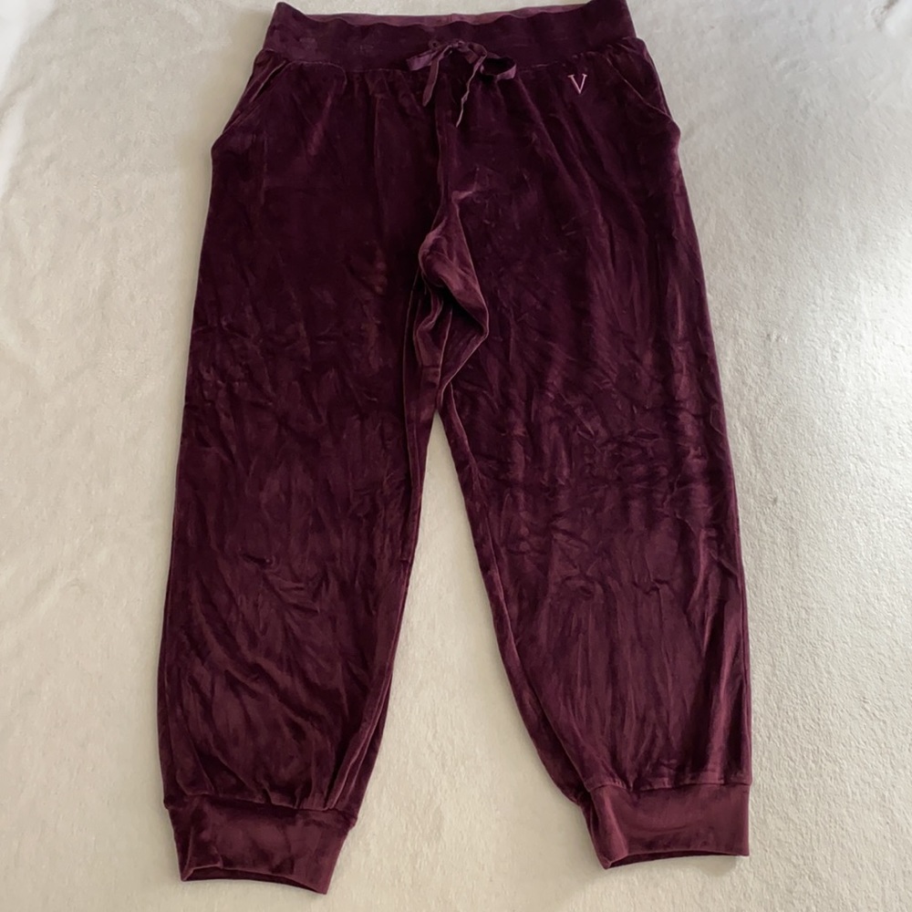 {VS} Victoria's Secret | Velour High Waist Joggers African Violet Purple (XL) - Picture 4 of 16